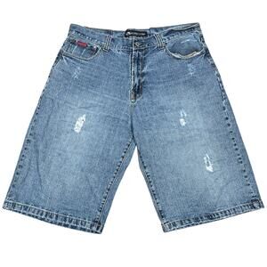Vintage Y2K Drunknmunky Denim Wide Baggy Long Jeans Shorts Men's Size 40" X 14”